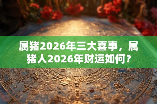 属猪2026年三大喜事，属猪人2026年财运如何？