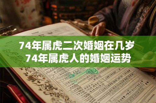 74年属虎二次婚姻在几岁 74年属虎人的婚姻运势