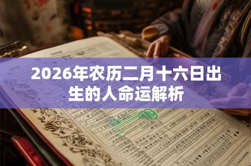 2026年农历二月十六日出生的人命运解析