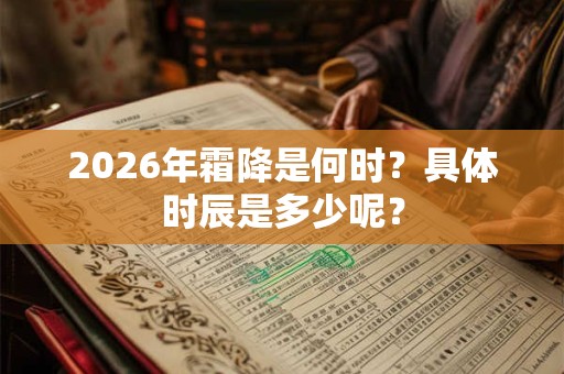 2026年霜降是何时?具体时辰是多少呢? 2026年霜降是何时?具体时辰是多少呢?