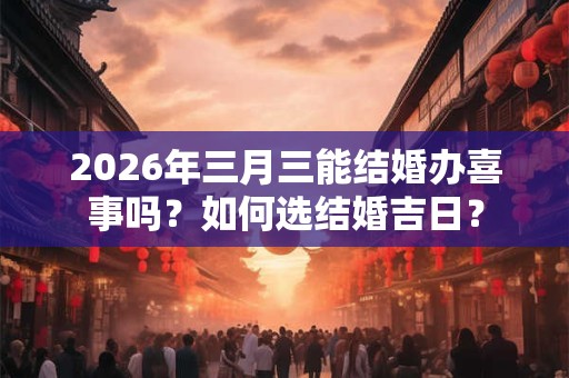 2026年三月三能结婚办喜事吗?如何选结婚吉日? 2026年三月三能结婚办喜事吗?如何选结婚吉日?