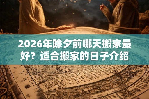 2026年除夕前哪天搬家最好？适合搬家的日子介绍