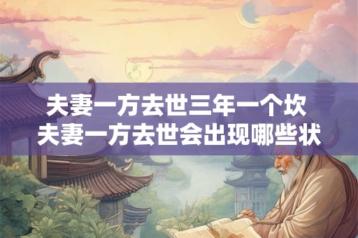 夫妻一方去世三年一个坎 夫妻一方去世会出现哪些状况