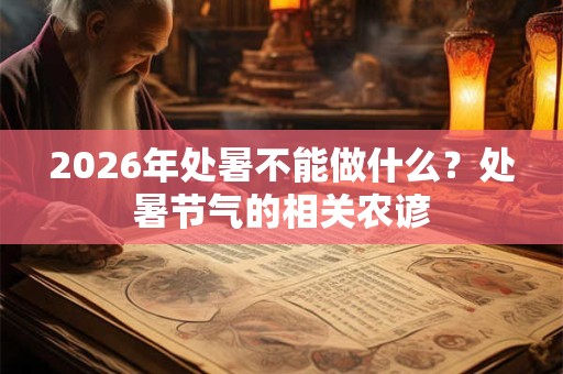 2026年处暑不能做什么？处暑节气的相关农谚