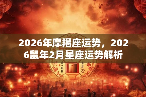 2026年摩羯座运势，2026鼠年2月星座运势解析