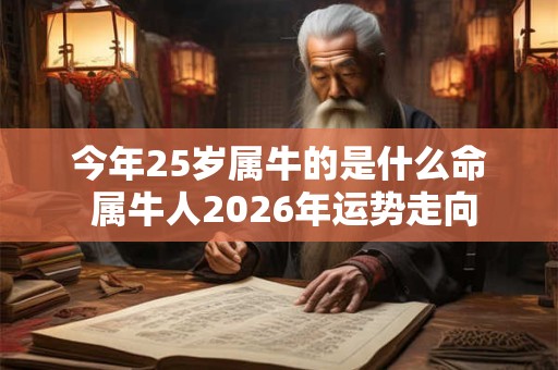 今年25岁属牛的是什么命 属牛人2026年运势走向