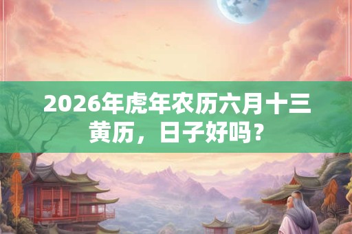 2026年虎年农历六月十三黄历，日子好吗？