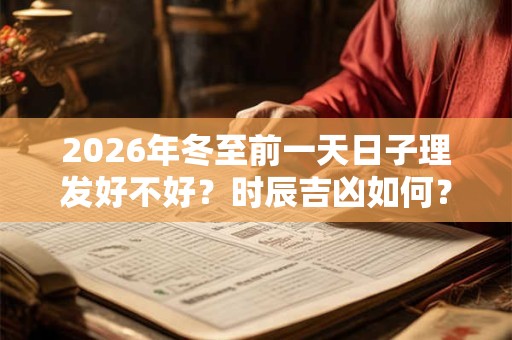 2026年冬至前一天日子理发好不好？时辰吉凶如何？