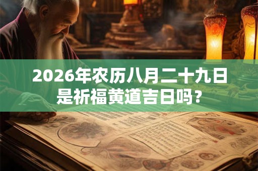 2026年农历八月二十九日是祈福黄道吉日吗？