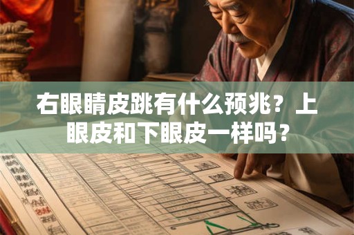 右眼睛皮跳有什么预兆？上眼皮和下眼皮一样吗？