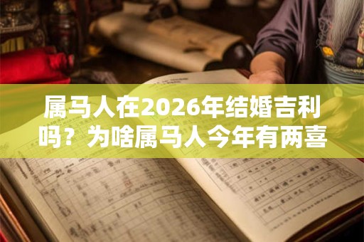 属马人在2026年结婚吉利吗?为啥属马人今年有两喜 属马人在2026年结婚吉利吗?为啥属马人今年有两喜