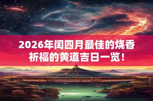 2026年闰四月最佳的烧香祈福的黄道吉日一览！