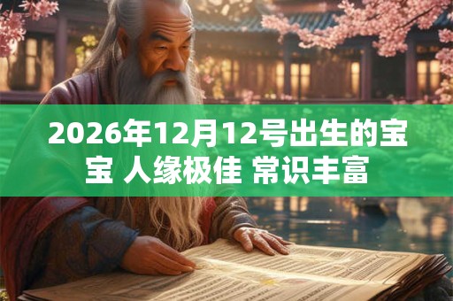 2026年12月12号出生的宝宝 人缘极佳 常识丰富
