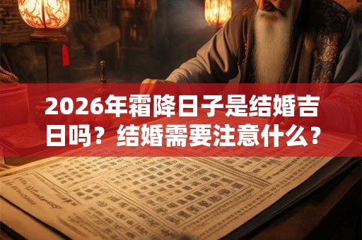 2026年霜降日子是结婚吉日吗？结婚需要注意什么？