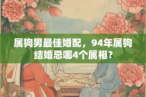 属狗男最佳婚配，94年属狗结婚忌哪4个属相？