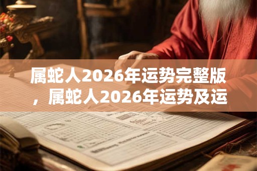 属蛇人2026年运势完整版，属蛇人2026年运势及运程详解