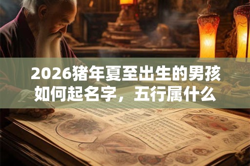2026猪年夏至出生的男孩如何起名字，五行属什么