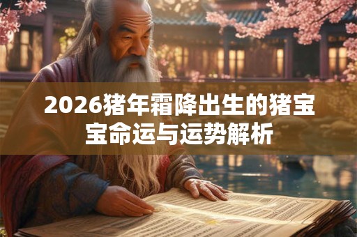 2026猪年霜降出生的猪宝宝命运与运势解析