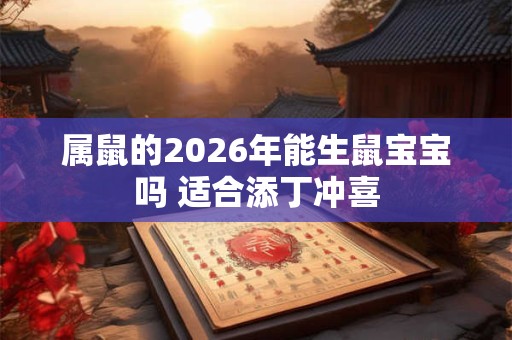 属鼠的2026年能生鼠宝宝吗 适合添丁冲喜