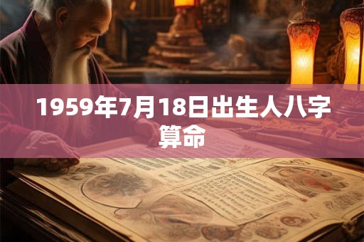 1959年7月18日出生人八字算命 1959年7月18日出生人八字算命