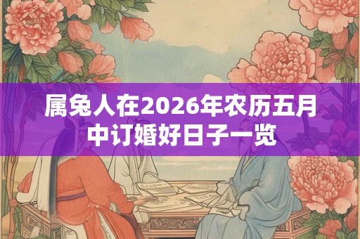 属兔人在2026年农历五月中订婚好日子一览