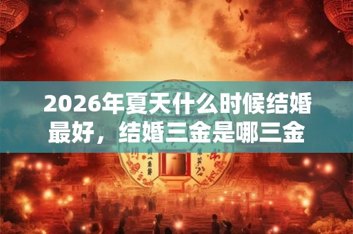 2026年夏天什么时候结婚最好，结婚三金是哪三金