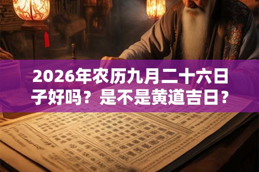 2026年农历九月二十六日子好吗？是不是黄道吉日？