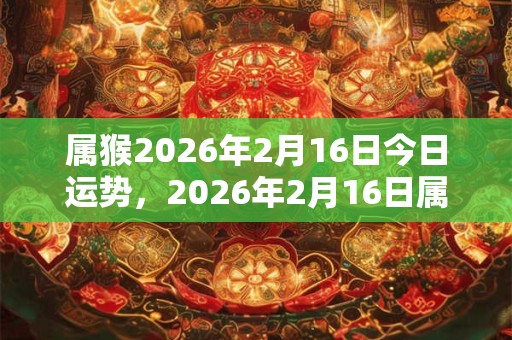 属猴2026年2月16日今日运势，2026年2月16日属猴人运势