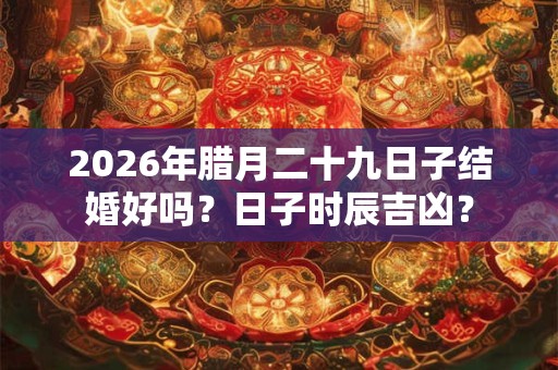 2026年腊月二十九日子结婚好吗？日子时辰吉凶？
