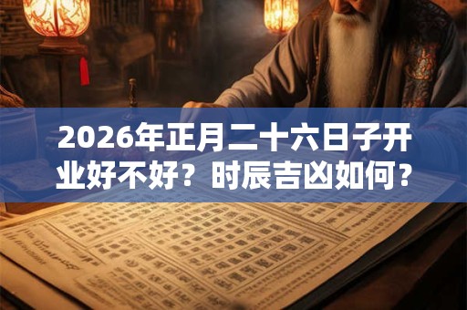 2026年正月二十六日子开业好不好？时辰吉凶如何？