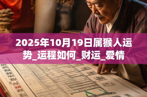 2025年10月19日属猴人运势_运程如何_财运_爱情