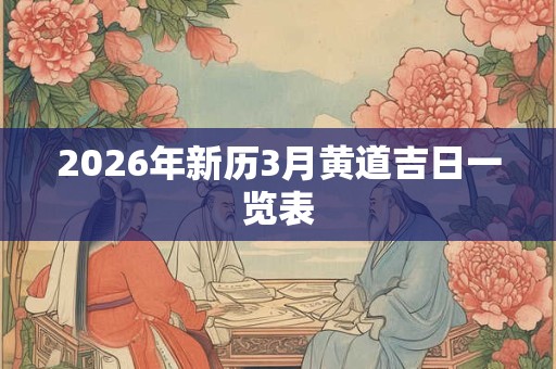 2026年新历3月黄道吉日一览表