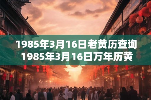 1985年3月16日老黄历查询 1985年3月16日万年历黄道吉日