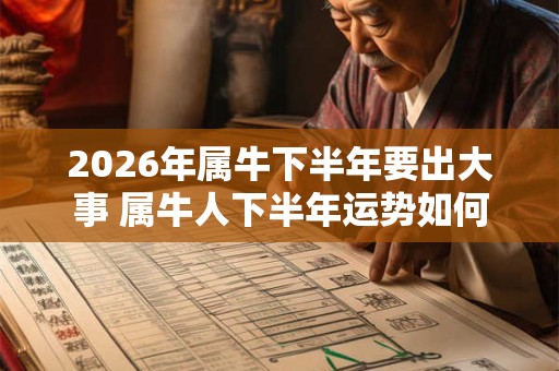 2026年属牛下半年要出大事 属牛人下半年运势如何