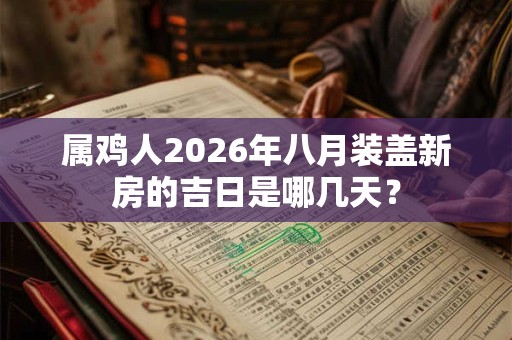 属鸡人2026年八月装盖新房的吉日是哪几天？