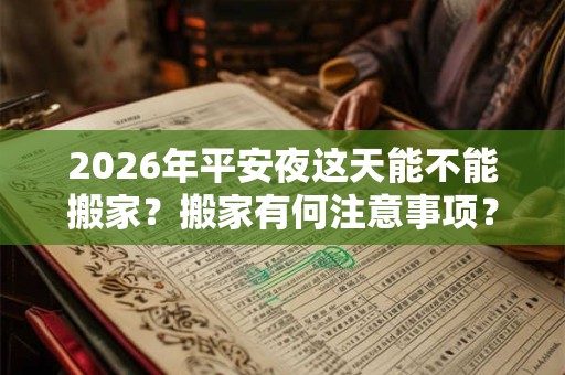 2026年平安夜这天能不能搬家？搬家有何注意事项？