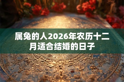 属兔的人2026年农历十二月适合结婚的日子