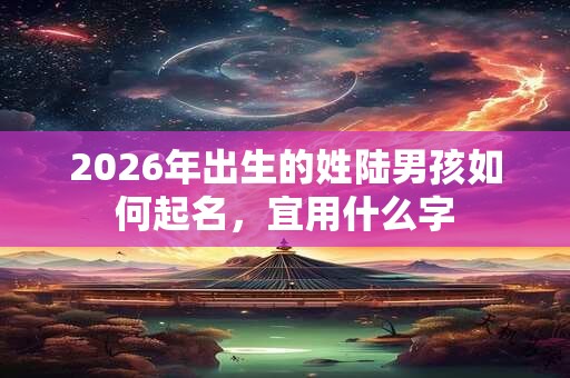 2026年出生的姓陆男孩如何起名，宜用什么字