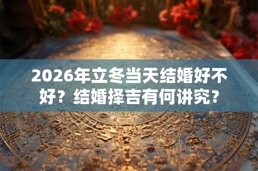 2026年立冬当天结婚好不好？结婚择吉有何讲究？