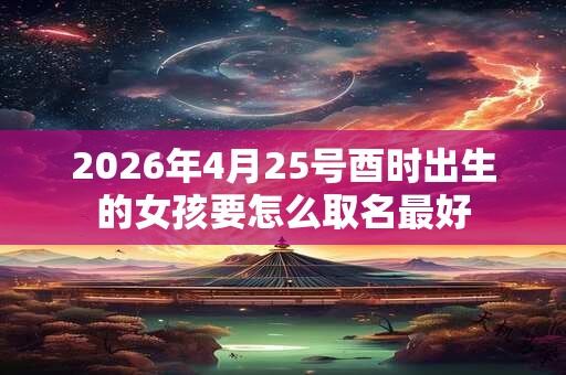 2026年4月25号酉时出生的女孩要怎么取名最好