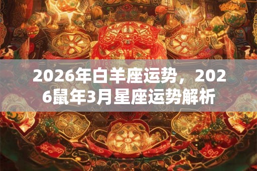 2026年白羊座运势，2026鼠年3月星座运势解析
