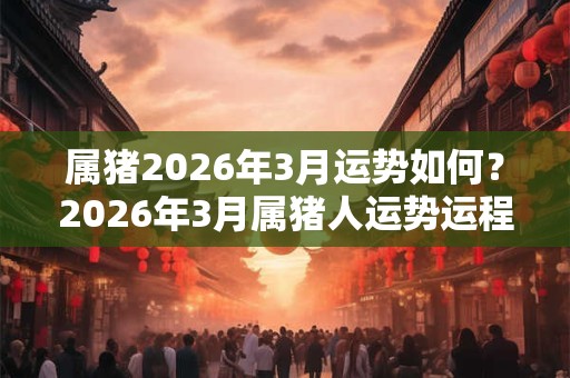 属猪2026年3月运势如何？2026年3月属猪人运势运程详解
