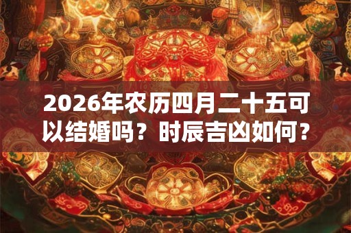 2026年农历四月二十五可以结婚吗？时辰吉凶如何？