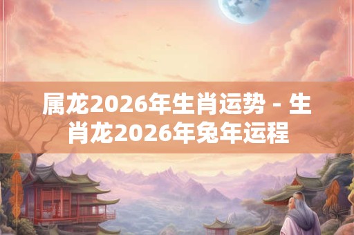 属龙2026年生肖运势 - 生肖龙2026年兔年运程