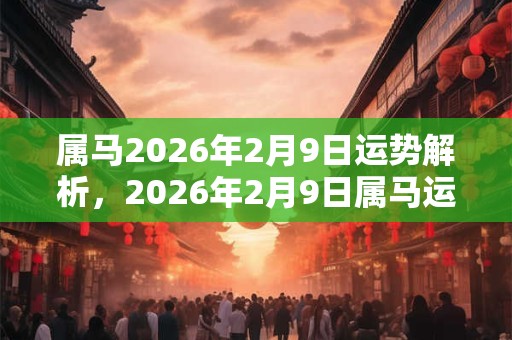 属马2026年2月9日运势解析，2026年2月9日属马运势分析