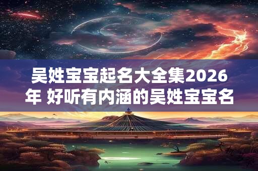 吴姓宝宝起名大全集2026年 好听有内涵的吴姓宝宝名字分享 吴姓宝宝起名大全集2026年 好听有内涵的吴姓宝宝名字分享