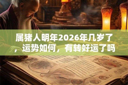 属猪人明年2026年几岁了，运势如何，有转好运了吗？