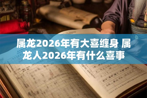 属龙2026年有大喜缠身 属龙人2026年有什么喜事