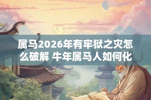属马2026年有牢狱之灾怎么破解 牛年属马人如何化解灾难