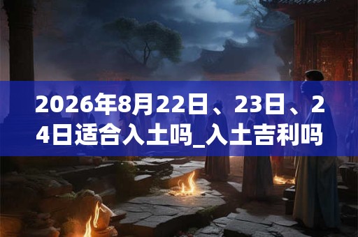 2026年8月22日、23日、24日适合入土吗_入土吉利吗